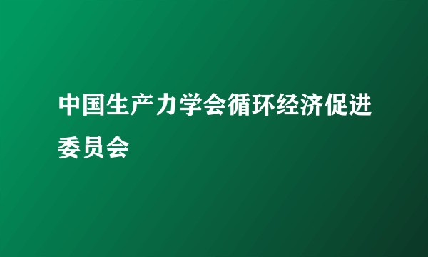 中国生产力学会循环经济促进委员会
