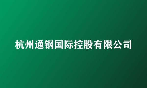 杭州通钢国际控股有限公司