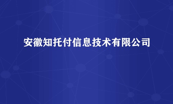 安徽知托付信息技术有限公司