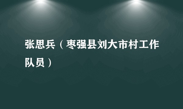 张思兵（枣强县刘大市村工作队员）
