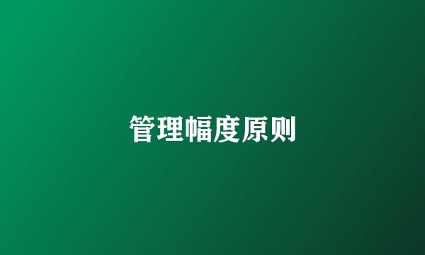 管理幅度原则