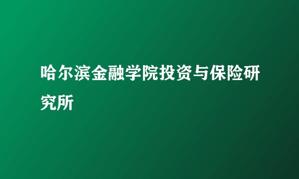 哈尔滨金融学院投资与保险研究所