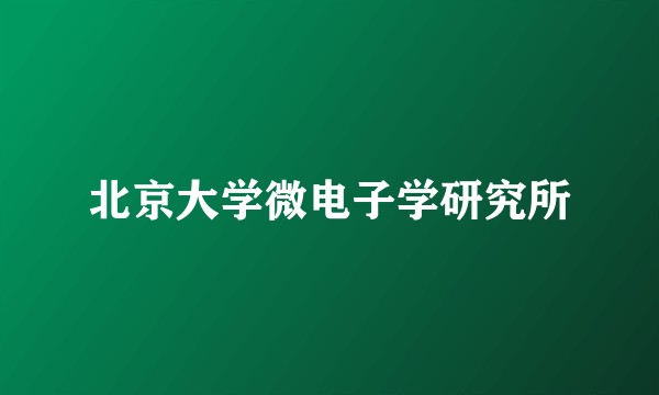 北京大学微电子学研究所