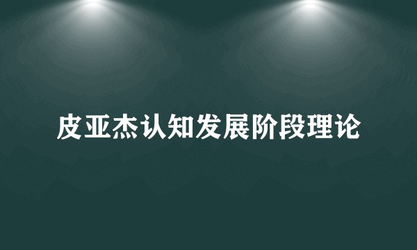 皮亚杰认知发展阶段理论