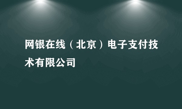 网银在线（北京）电子支付技术有限公司