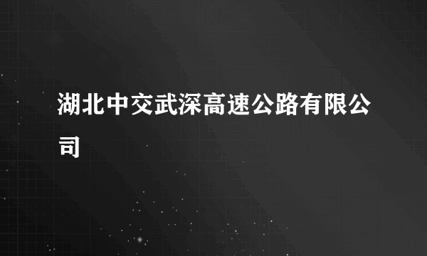 湖北中交武深高速公路有限公司