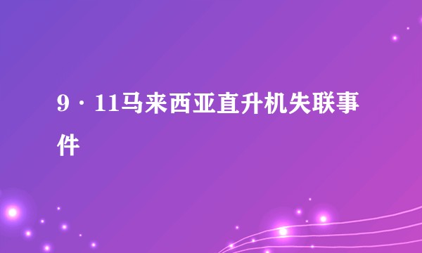 9·11马来西亚直升机失联事件
