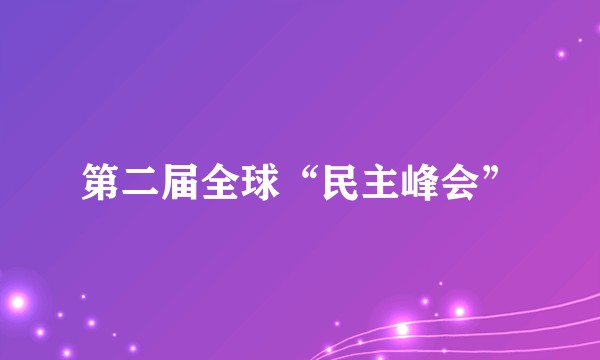第二届全球“民主峰会”