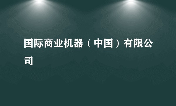 国际商业机器(中国)有限公司