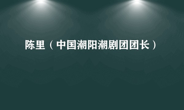 陈里（中国潮阳潮剧团团长）