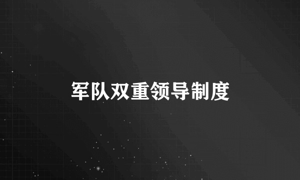 军队双重领导制度