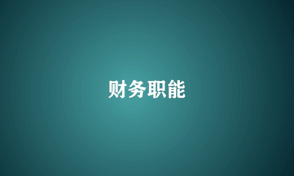 财务职能