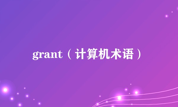 grant（计算机术语）