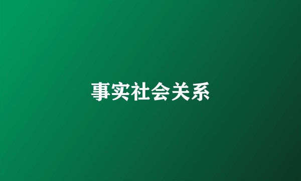 事实社会关系