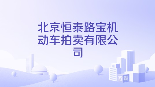 北京恒泰路宝机动车拍卖有限公司