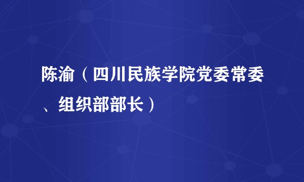 陈渝（四川民族学院党委常委、组织部部长）