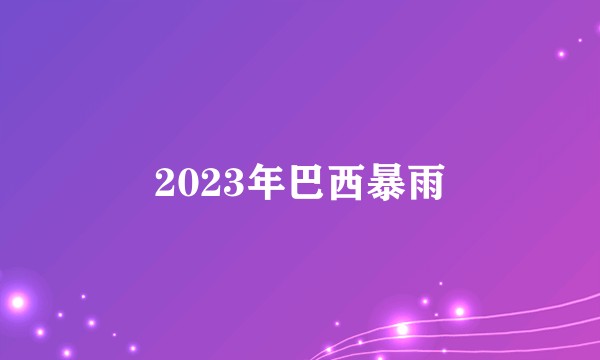 2023年巴西暴雨