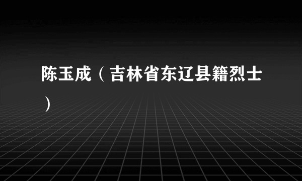 陈玉成（吉林省东辽县籍烈士）