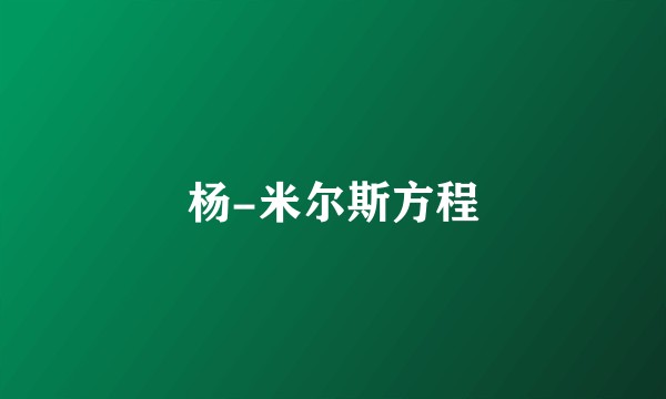 杨-米尔斯方程