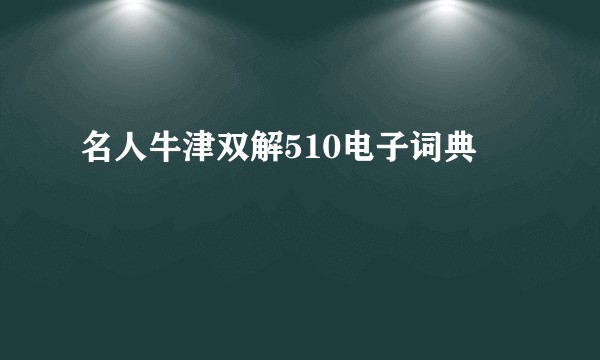 名人牛津双解510电子词典