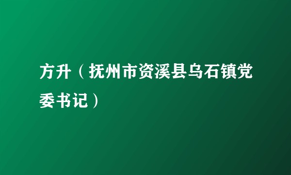 方升（抚州市资溪县乌石镇党委书记）