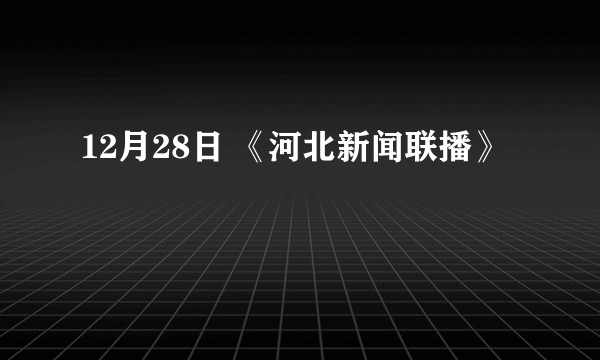 12月28日 《河北新闻联播》