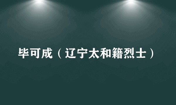 毕可成（辽宁太和籍烈士）
