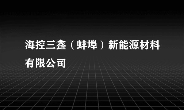 海控三鑫（蚌埠）新能源材料有限公司
