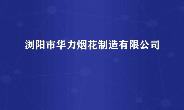 浏阳市华力烟花制造有限公司