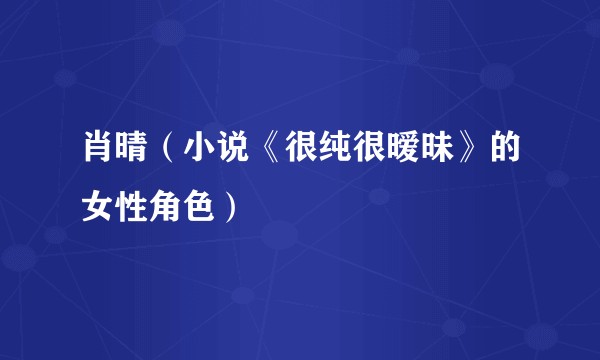 肖晴（小说《很纯很暧昧》的女性角色）