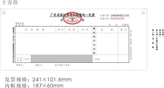 十万元版发票