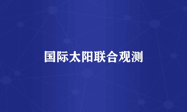 国际太阳联合观测
