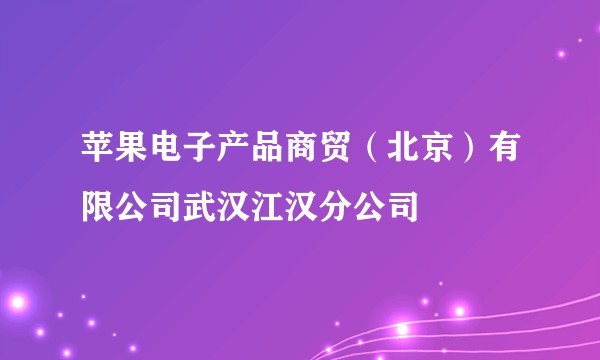 苹果电子产品商贸（北京）有限公司武汉江汉分公司