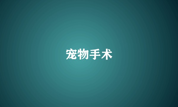 宠物手术