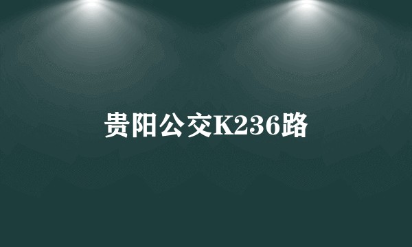 贵阳公交K236路