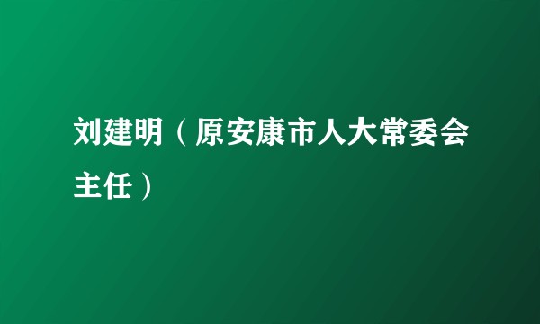 刘建明（原安康市人大常委会主任）