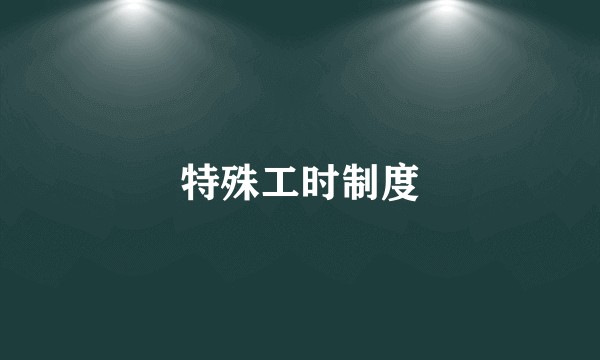 特殊工时制度