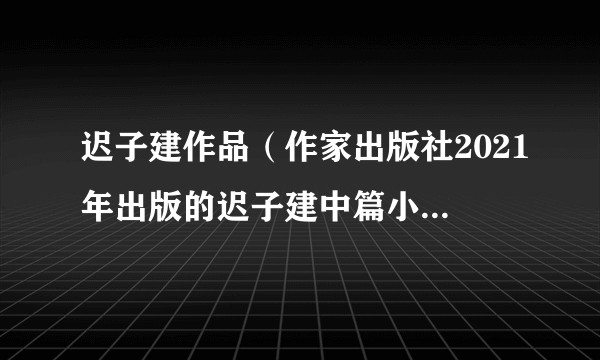 迟子建作品(作家出版社2021年出版的迟子建中篇小说合集)