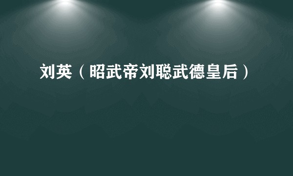 刘英（昭武帝刘聪武德皇后）