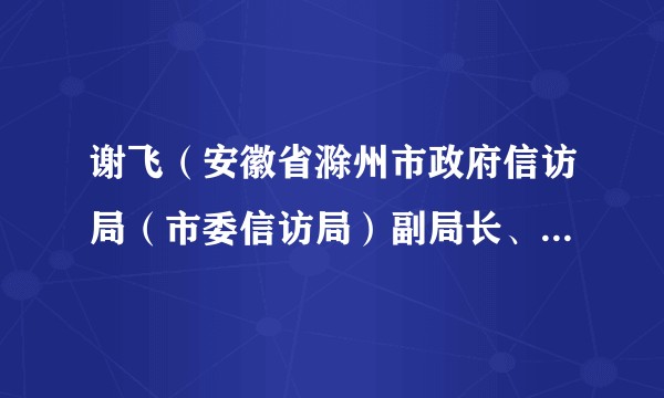 谢飞（安徽省滁州市政府信访局（市委信访局）副局长、党组成员）