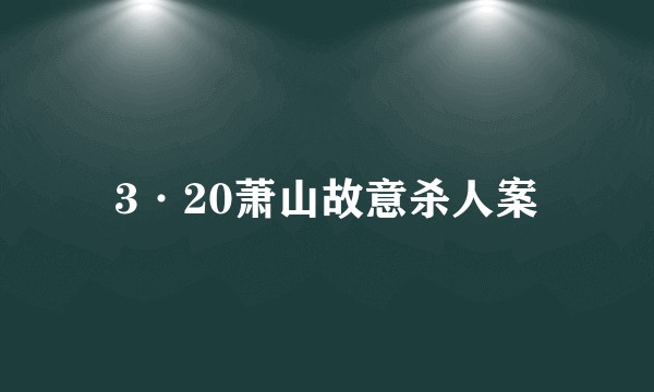 3·20萧山故意杀人案