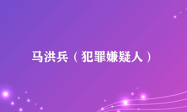 马洪兵(犯罪嫌疑人)