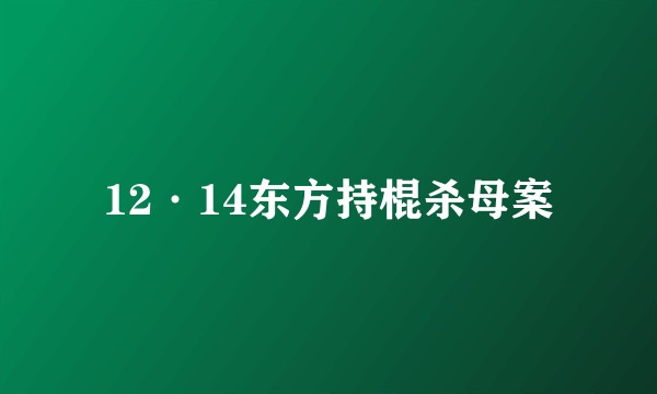 12·14东方持棍杀母案