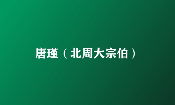 唐瑾（北周大宗伯）