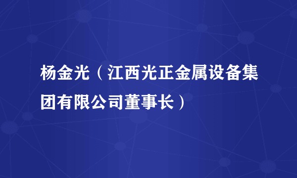 杨金光（江西光正金属设备集团有限公司董事长）