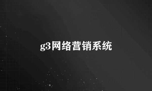 g3网络营销系统