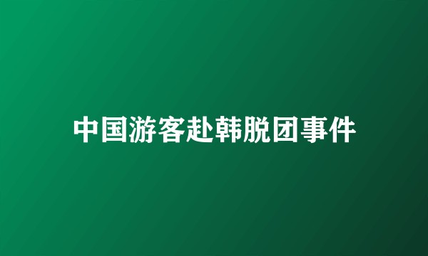 中国游客赴韩脱团事件