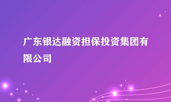 广东银达融资担保投资集团有限公司