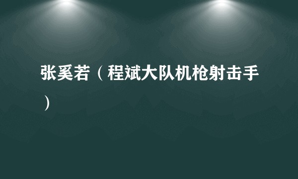 张奚若（程斌大队机枪射击手）