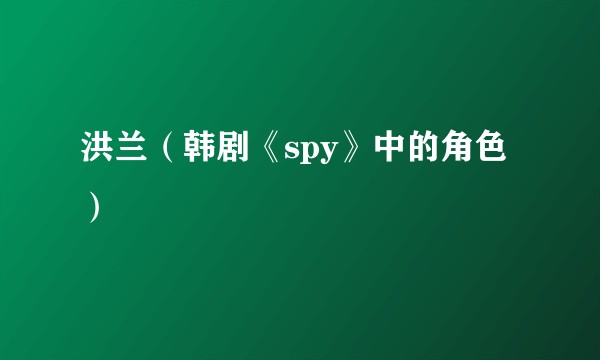 洪兰（韩剧《spy》中的角色）